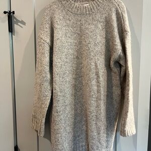 Topshop Beige Long Sleeve Dress